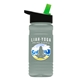 a black with green spout lid & glacier blue bottle 20 oz upcycle rpetbottle flip straw lid - digital