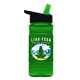 a black with green spout lid & transparent green bottle 20 oz upcycle rpetbottle flip straw lid - digital