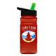 a black with green spout lid & transparent red bottle 20 oz upcycle rpetbottle flip straw lid - digital