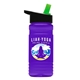 a black with green spout lid & transparent violet bottle 20 oz upcycle rpetbottle flip straw lid - digital