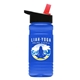 a black with red spout lid & transparent blue bottle 20 oz upcycle rpetbottle flip straw lid - digital
