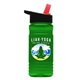 a black with red spout lid & transparent green bottle 20 oz upcycle rpetbottle flip straw lid - digital