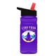 a black with red spout lid & transparent violet bottle 20 oz upcycle rpetbottle flip straw lid - digital
