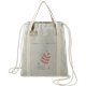 aerial view a natural repose 5 oz recycled cotton drawstring bag, image 1 of 7
