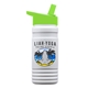 a lime green lid & eco white bottle 20 oz upcycle rpetbottle flip straw lid - digital