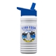 a royal blue lid & eco white bottle 20 oz upcycle rpetbottle flip straw lid - digital