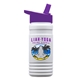 a violet lid & eco white bottle 20 oz upcycle rpetbottle flip straw lid - digital