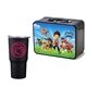 a black lunchbox & black tumbler retro lunchbox + 20 oz economy stainless steel tumbler in vacuum formed insert
