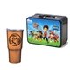 a black lunchbox & copper tumbler retro lunchbox + 20 oz economy stainless steel tumbler in vacuum formed insert