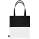 aerial view a black dye sublimation 300d polyester tote, image 1 of 4