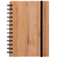 aerial view a tan evergreen bamboo notebook with recycled paper, image 1 of 4
