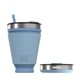 a light blue hydaway blue hot cold tumbler 16 oz portable collapsible foam sleeve food - grade silicone