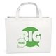 aerial view a white giant saver tote bag - screen print, image 1 of 6