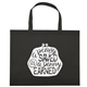 aerial view a black thrifty tote bag - screen print, image 1 of 4