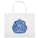 aerial view a white thrifty tote bag - screen print, image 1 of 4