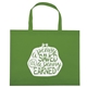 aerial view a grass green thrifty tote bag - screen print, image 1 of 4
