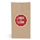 aerial view a brown kraft 12 sos paper bag usa made - 4- color heat transfer, image 1 of 2