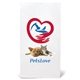 aerial view a white 20 sos paper bag - 4- color heat transfer, image 1 of 2