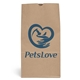 aerial view a brown kraft 20 kraft paper sos bag with flexo ink imprint, image 1 of 4