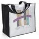 aerial view a black & white picasso tote bag w / reflective glossy sparkle, image 1 of 2