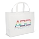 a white giant saver tote bag w / reflective glossy sparkle