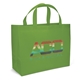 a grass green giant saver tote bag w / reflective glossy sparkle