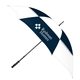 aerial view a navy/white shed rain(tm) fairway 68 vented windproof manual golf umbrella, image 1 of 2