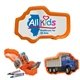 a orange truck stationary set