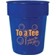 aerial view a navy fluted 16 oz recycled stadium cup, image 1 of 3