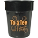 aerial view a black fluted 16 oz recycled stadium cup, image 1 of 3