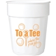 aerial view a white fluted 16 oz recycled stadium cup, image 1 of 3