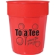 aerial view a red fluted 16 oz recycled stadium cup, image 1 of 3