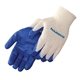 a natural/blue blue latex palm coated gloves