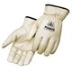 a cream standard grain cowhide driver gloves