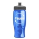 a transparent blue bottle & gray lid poly - pure - 27 oz transparent bottle with push pull lid