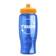 a transparent blue bottle & athletic gold lid poly - pure - 27 oz transparent bottle with push pull lid
