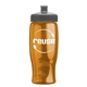 a transparent orange bottle & gray lid poly - pure - 27 oz transparent bottle with push pull lid