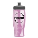 a transparent pink bottle & gray lid poly - pure - 27 oz transparent bottle with push pull lid