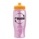 a transparent pink bottle & athletic gold lid poly - pure - 27 oz transparent bottle with push pull lid