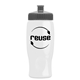 a white bottle & gray lid poly - pure - 27 oz transparent bottle with push pull lid