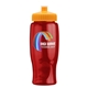 a athletic gold lid & transparent-red bottle poly - pure - 27 oz transparent bottle with push pull lid and digital imprint