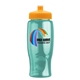a athletic gold lid & transparent teal bottle poly - pure - 27 oz transparent bottle with push pull lid and digital imprint