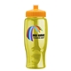 a athletic gold lid & transparent-yellow bottle poly - pure - 27 oz transparent bottle with push pull lid and digital imprint