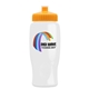 a athletic gold lid & white bottle poly - pure - 27 oz transparent bottle with push pull lid and digital imprint