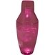 a clear with pink led 8 oz single light 3 piece martini top plastic cocktail shaker