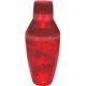 a clear with red led 8 oz single light 3 piece martini top plastic cocktail shaker