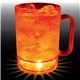 a clear with orange dome 16 oz lites up plastic mug with handle