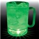 a clear with green dome 16 oz lites up plastic mug with handle