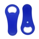 aerial view a blue rounded bottle opener with magnet, image 1 of 3