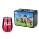 a black lunchbox & red wine glass retro lunchbox + single 10 oz stemless wine glass in vacuum formed insert